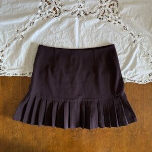 VTG Brown Pleated Mini Skirt
